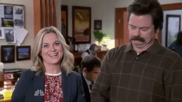 Parks and Rec mis-matched high five